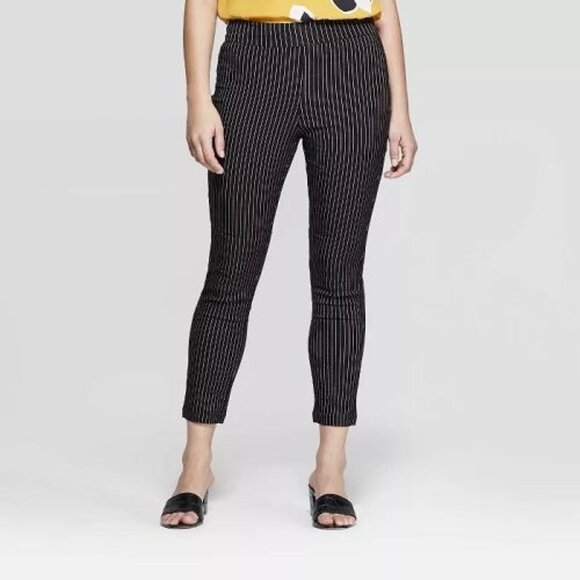 Who What Wear Womens Striped Slim Fit Pants Size 26W - Picture 1 of 6
